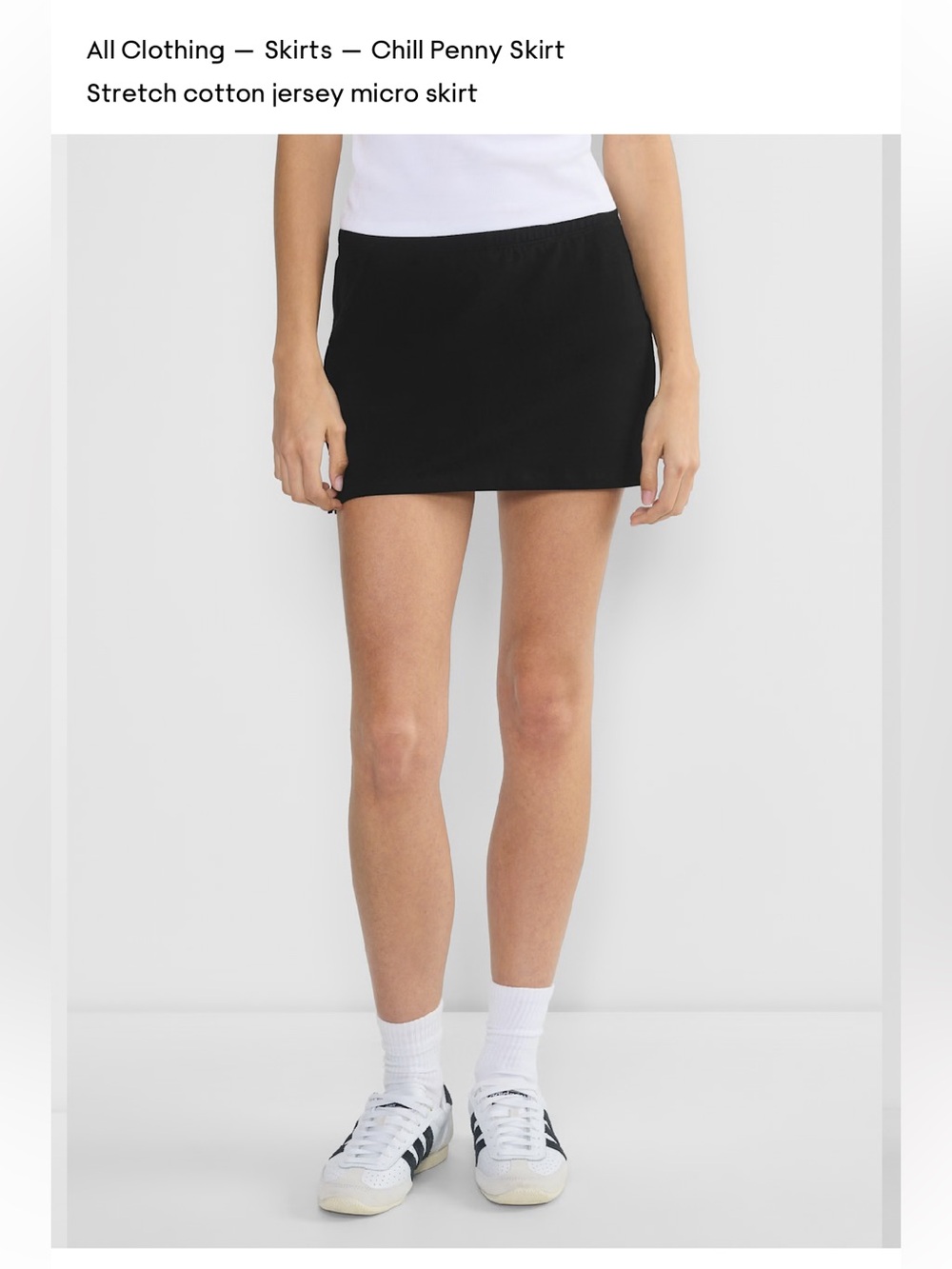 Black Stretch Jersey Micro Mini Skirt - Size XS